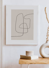 decoración con cuadros, ideas - lámina decorativa de ilustración abstracta en tono beige - kudeko