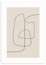 lámina decorativa de ilustración abstracta en tono beige - kudeko