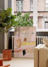 decoración con cuadros, ideas - lámina decorativa abstracta y colorida - kudeko