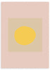 lámina decorativa de ilustración de sol abstracto en tonos veraniegos - kudeko