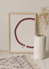 decoración con cuadros, ideas - lámina decorativa vintage de collage de hombre reconectando un círculo - kudeko