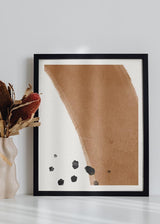 decoración con cuadros, ideas - lamina decorativa abstracta en marron y blanca, estilo nordico