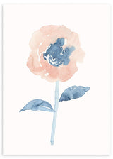 lámina decorativa de flor abstracta y colorida con efecto acuarela