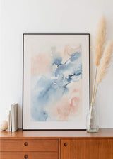 decoración con cuadros, ideas -lámina decorativa abstracta y colorida efecto acuarela