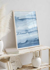 decoración con cuadros, ideas - lámina decorativa abstracta y colorida con efecto acuarela, color azul