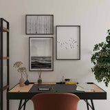 decoración con cuadros, mural - lámina decoratifa de fotografía en blanco y negro de bosque y agua, naturaleza - kudeko