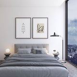 Decoración con cuadros, mural - cuadro en blanco y negro con frase de amor