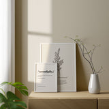 Decoración con cuadros, mural - lámina decorativa ilustración de flor artemisia con fondo beige