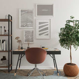 Decoración con cuadros, mural - cuadro moderno y nórdico con frase "esthétique" en tonos beige-marrón