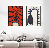 decoración con cuadros, mural - lámina decorativa de ilustración abstracta de flor caída - kudeko