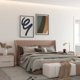 Decoración con cuadros, mural - cuadro moderno con brocha azul y fondo beige