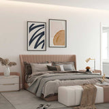 Decoración con cuadros, mural - Cuadro moderno y minimalista con brocha azul y fondo beige claro. Una lámina decorativa sencilla que respetará el resto de la decoración al mismo tiempo que destaca en el salón o dormitorio.