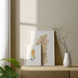 Decoración con cuadros, mural - lámina decorativa de flora amarilla, ilustración floral