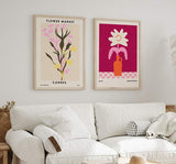 decoración con cuadros, mural - lámina decorativa de ilustración colorida y floral - kudeko