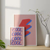 decoración con cuadros, ideas - lámina decorativa de ilustración de rayo en tonos rosas y azules, colorida - kudeko