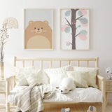 decoración con cuadros, ideas - lámina decorativa infantil de árbol y hojas de colores - kudeko