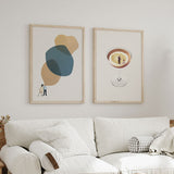 decoración con cuadros, mural - lámina decorativa collage vintage de copa, limón y camarero - kudeko