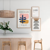 Decoración con cuadros, mural - cuadro abstracto con ilustración de planta inspirado en el pintor Matisse