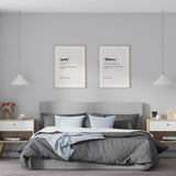 Wandbild mit typografischer Definition des Wortes future in Schwarz auf weißem Hintergrund, feinen Linien, klarer Komposition und minimalistischem Stil. Erhältlich auf kudeko.com