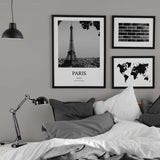 Decoración con cuadros, mural - cuadro de fotografía de ladrillo visto en blanco y negro