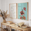 decoración con cuadros, mural - lámina decorativa vintage de collage de mujer en una flor - kudeko