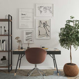 Decoración con cuadros, mural - cuadro de ilustración de mujer minimalista en trazos negros y fondo beige