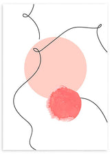 cuadro abstracto con tonos rosas. Lámina decorativa.