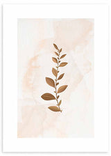 cuadro de flores color cobre. Lámina decorativa.