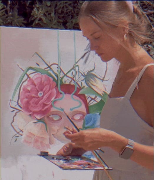 Wandbild natalie purple von kudeko.com in Violetttönen, moderner klarer dekorativer Stil. Erhältlich auf kudeko.com