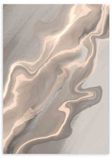 Cuadro abstracto moderno con diseño fluido en tonos beige y gris. kudeko.com
