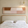 Tableau horizontal abstrait en nuances de rose et de marron. Disponible sur kudeko.com.
