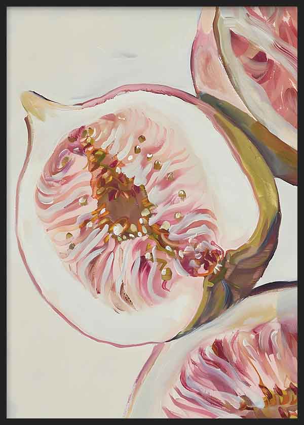 Tableau carré floral d'un figue. Disponible sur kudeko.com.