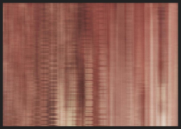 Cuadro horizontal abstracto con líneas difuminadas en tonos terracota y beige, kudeko.com
