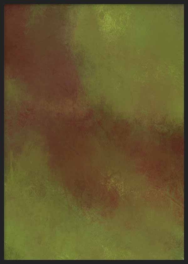Quadro com composição abstrata de formas orgânicas difusas em verde oliva, verde musgo e castanho terroso, com acabamento suave e estilo abstrato contemporâneo. Disponível em kudeko.com