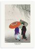 Cuadro con dos mujeres japonesas bajo la lluvia estilo Japandi, kudeko.com
