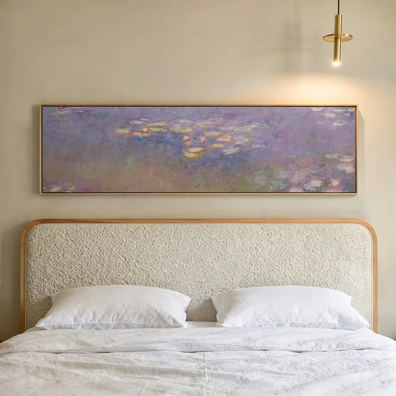 Quadro horizontal abstrato de vitórias-régias disponível em kudeko.com