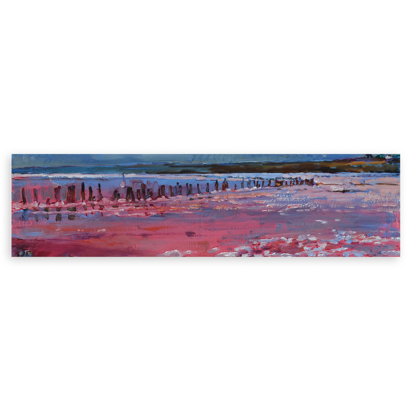 Cuadro horizontal abstracto de paisaje marino disponible en kudeko.com
