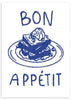 Minimalistisches Wandbild 'Bon Appétit' mit einem Dessert. Verfügbar bei kudeko.com