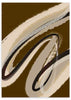 Cuadro abstracto minimalista con líneas curvas en tonos beige, negro y marrón cálido, disponible en kudeko.com.
