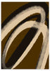 Cuadro abstracto minimalista con líneas curvas en tonos beige, negro y marrón oscuro, disponible en kudeko.com.
