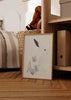 Cuadro infantil de conejito en diseño minimalista y tonos neutros. kudeko.com
