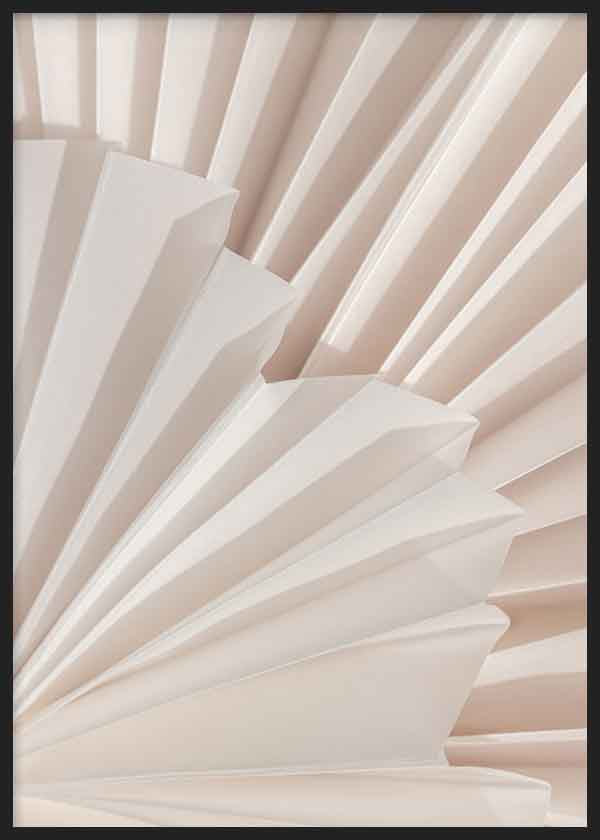 Cuadro con diseño abstracto de pliegues geométricos en tonos neutros, ideal para decoraciones modernas y minimalistas. Disponible en kudeko.com.
