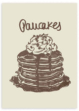 Cuadro cuadrado ilustración de deliciosas pancakes disponibles en kudeko.com