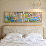 Tableau horizontal abstrait avec reflets pastel disponible sur kudeko.com