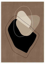 Cuadro abstracto minimalista en marrón y beige, disponible en kudeko.com.
