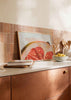Tableau horizontal coloré d'une tranche de citron. Disponible sur kudeko.com.