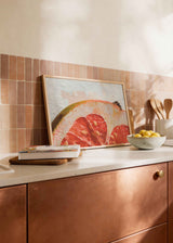 Tableau horizontal coloré d'une tranche de citron. Disponible sur kudeko.com.