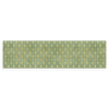 Cuadro horizontal minimalista con un diseño único de hojas en tonos verdes y dorados. Disponible en kudeko.com