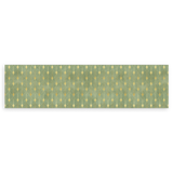 Cuadro horizontal minimalista con un diseño único de hojas en tonos verdes y dorados. Disponible en kudeko.com