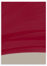 Cuadro abstracto con franja curva en tonos terracota sobre fondo beige, kudeko.com
